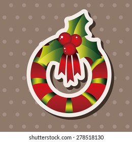 Christmas holly wreath theme elements