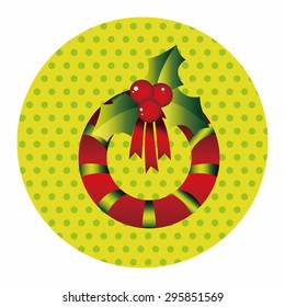 Christmas holly wreath theme elements