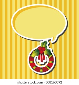 Christmas holly wreath theme elements