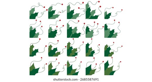 Weihnachten Heilige Blatt Ecke Kollektion