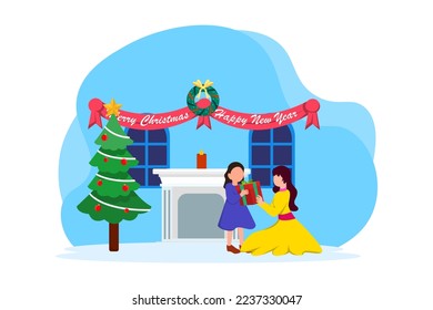 Christmas at Home Flat Design