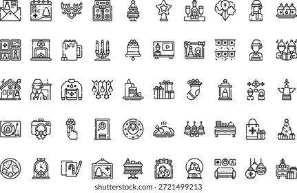 Navidades en casa y Festiva Icono de Vector simple. Plantilla de diseño de símbolos de ilustración para elemento de interfaz de usuario móvil de Web.