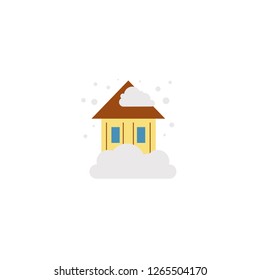 Christmas home icon. Home snowing. Winter home icon. 