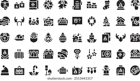 Christmas at home icons High-Quality Vector Icons Collection with Editable Stroke. Ideal for Professional and Creative Projects.