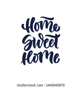 Christmas "Home sweet home" hand drawn lettering. Xmas red, lettering. Calligraphy on white background. Composition for banner, postcard, poster design element stories, posts, etc. Vector eps10