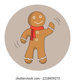  Christmas homemade gingerbread cookies on an isolated background. Festive ginger man. Vector.	