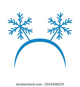 Christmas hoop with snowflakes in flat design. Carnival hat for holiday party. Vector illustration isolated.