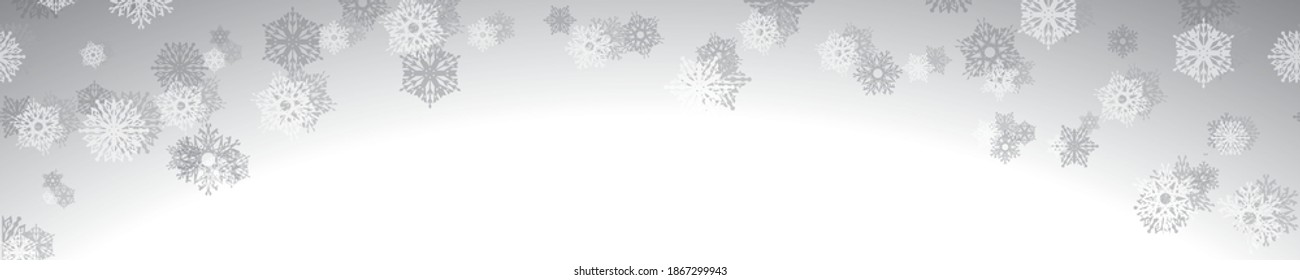 Cartel horizontal de Navidad con copos de nieve. Imagen del vector