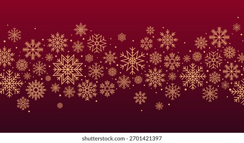 Christmas horizontal border with snowflakes