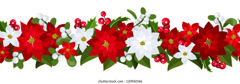 poinsettia border horizontal
