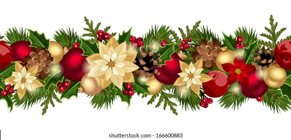 Christmas horizontal seamless background. Vector eps-10.