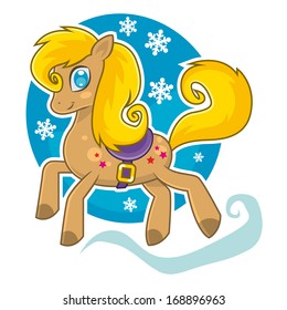 Christmas horse, running on four legs