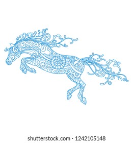 Christmas horse, vector set
