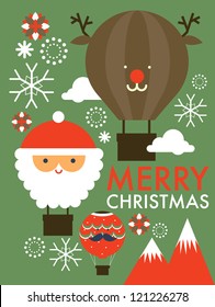 Christmas hot air balloon vector/illustration