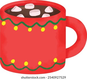 Chocolate quente de Natal com marshmallow