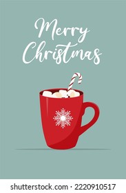 Christmas Hot Chocolate with Marshmallows and Candy illustrations