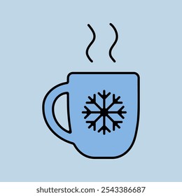 Christmas hot coffee in cup vector isolated icon. Winter sign. Graph symbol for travel and tourism web site and apps design, logo, app, UI
