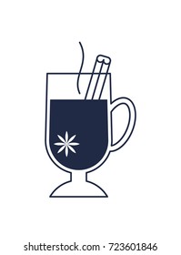 Christmas hot drink isolated vector icon. Merry christmas and happy new year symbol illustration.