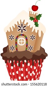 Christmas House Cupcake 