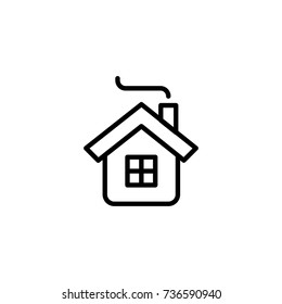 Christmas house flat icon. Single high quality outline symbol of christmas for web design or mobile app. Thin line signs of holiday for design logo, visit card, etc. Outline logo of celebration