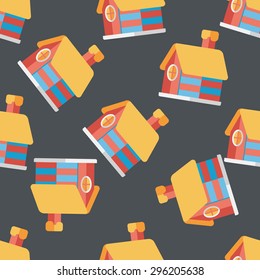 Christmas house flat icon,eps10 seamless pattern background