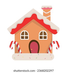 christmas house gingerbread design vector isolated
