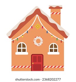 christmas house gingerbread vector isolated