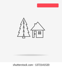 Christmas house icon. Vector concept illustration for design.