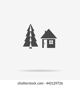 Christmas house icon. Vector concept illustration for design.