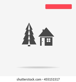 Christmas house icon. Vector concept illustration for design.
