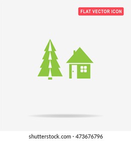Christmas house icon. Vector concept illustration for design.