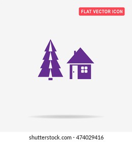Christmas house icon. Vector concept illustration for design.