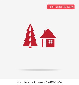 Christmas house icon. Vector concept illustration for design.