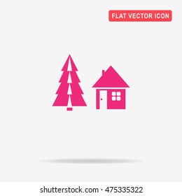 Christmas house icon. Vector concept illustration for design.