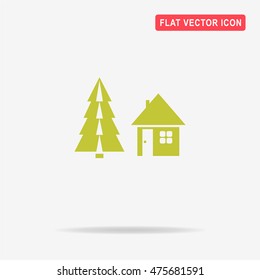 Christmas house icon. Vector concept illustration for design.