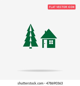 Christmas house icon. Vector concept illustration for design.