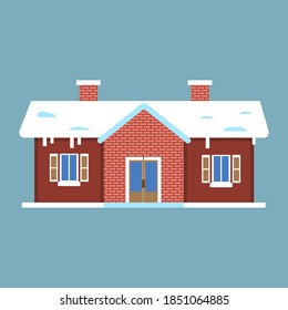 Christmas House Icon Vector Flat Background