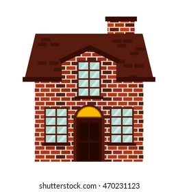christmas house isolated icon vector illustration design