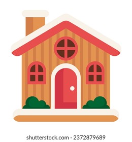 christmas house isolated illustration design