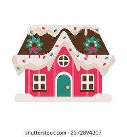 christmas house isolated illustration design