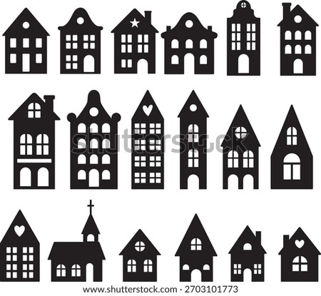 Christmas House On White Background