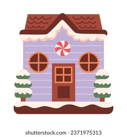 christmas house purple vector isolated