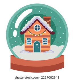 christmas house in snow sphere