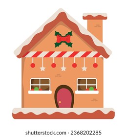 christmas house sweet gingerbread vector isolated