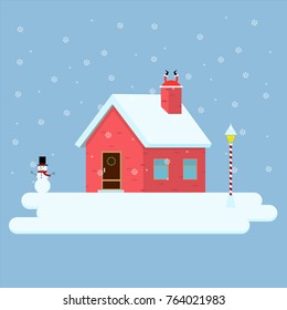 Christmas house vector