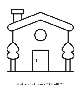 Icono vectorial de la casa navideña que puede modificar o editar fácilmente 
