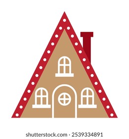 Navidades casa Ilustración vectorial. Diseño de casa de invierno. 