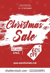 Christmas huge sale poster flyer or social media post design