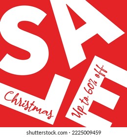 Christmas huge  sale poster flyer or social media post design