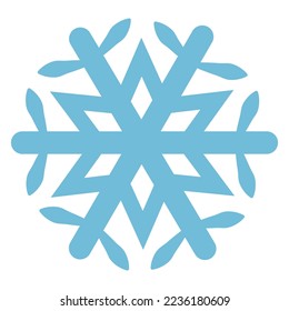 Icono vectorial del copo de nieve azul de hielo de Navidad.